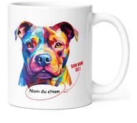 Luigi Collection Mug Chien American Staff Tasse Message drôle Personnalisé Prénom. Idée Cadeau Original Ami Femme Homme Collègue Copine Enfant Race Animaux Pour Anniversaire Noël St Valentin.