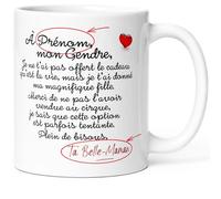 Luigi Collection Mug Gendre Personnalisable Tasse Message Beau-Fils Humour Drôle Personnalisé Prénom. Idée Cadeau Original Homme Mari Fille Pour Anniversaire Noël Fête. Céramique 325ml.