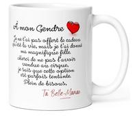 Luigi Collection Mug Gendre Tasse Message drôle Humour Beau-Fils Idée Cadeau Original pour Beau-Fils Homme Mari Femme Famille Déclaration pour Anniversaire Noël Fête. Céramique 325ml