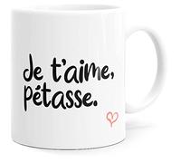 Luigi Collection Mug Humour Je t’aime Pétasse Tasse Message drôle. Idée Cadeau Original Amis Couple Amoureux Collègue Frère Sœur Mari Femme pour Anniversaire St Valentin Noël. Souriez dès le Réveil.