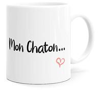 Luigi Collection Mug Humour Mon Chaton Tasse Message drôle Amour. Idée Cadeau Original pour Ami Couple Amoureux Collègue Frère Mari Homme Fiancé Copain Pote pour Anniversaire St Valentin Noël.