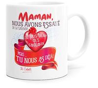 Luigi Collection Mug Maman Idée Cadeau Original pour Fête des Mères, Tasse Message Amour Humour Plus Beau des Cadeaux Enfants FemmeAmie Anniversaire Noël Céramique 325ml