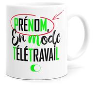 Luigi Collection Mug Personnalisable Prénom Télétravail Humour Tasse Message Drôle Personnalisé. Idée Cadeau Original pour Collègue Travail Bureau Ami Homme Femme pote pour Anniversaire Noël.