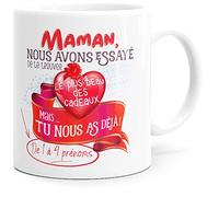 Luigi Collection Mug pour Maman Personnalisable Prénom Enfants Tasse Message Amour Personnalisé Humour. Idée Cadeau Original pour Fête des Mères Femme pour Anniversaire Noël.