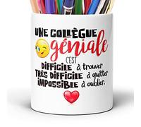 Luigi Collection Pot à Crayons Collègue Géniale Humour Idée Cadeau Original Amitié Message Drôle Stylo pour Départ en Retraite Mutation Travail pour Ami Homme Femme. Souriez au Bureau
