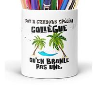 Luigi Collection Pot à Crayons Spécial Collègue Humour Idée Cadeau Original Amitié Message Drôle Stylo pour Départ en Retraite Mutation Travail pour Ami Homme Femme. Souriez au Bureau