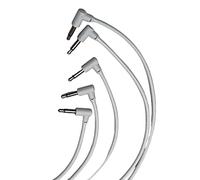Luigis M-PAR Câble patch Eurorack modulaire coudé à droite Lot de 5 câbles blancs, 12 (30 cm)