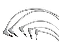 Luigis M-PAR Câble patch Eurorack modulaire coudé à droite Lot de 5 câbles blancs, 24 (60 cm)