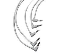 Luigis M-PAR Câble patch Eurorack modulaire coudé à droite - Lot de 5 câbles blancs, 4 (10 cm)