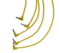 Luigis M-PAR Câble patch Eurorack modulaire coudé à droite Lot de 5 câbles jaunes 12 (30 cm)