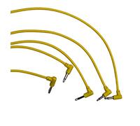 Luigis M-PAR Câble patch Eurorack modulaire coudé à droite Lot de 5 câbles jaunes 24 (60 cm)