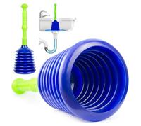 Luigi's Ventouse Deboucheur Canalisation - Déboucheur de Canalisations Surpuissant & Flexible - Soufflet Débouche Tuyau Professionnel - Evier & Lavabo - Ventouse Haute Pression