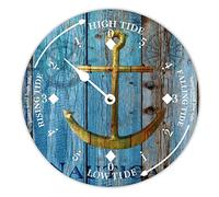 LUIJORGY Ancre nautique vintage en bois de ferme, horloge marée haute et basse, horloge marée haute et basse, horloge à marée haute et basse, horloge de marée en bois, décoration pour maison, maison,