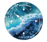 LUIJORGY Horloge de marée vintage en bois avec vagues bleues de l'océan - 30,5 cm