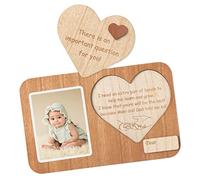 Luiqs Vens Cadre photo en bois gravé avec inscription « Will You Be My Godparents » - Idée cadeau de baptême ou de Noël