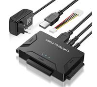 LUIRSAY Adaptateur de disque dur externe IDE/SATA vers USB 3.0 pour disque dur IDE SATA HDD 2,5/3,5" pour Windows 11/10/8/7/XP/Vista, Mac OS, Linux avec câble SAT A, câble USB, bloc d'alimentation 2 A