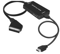 LUIRSAY Adaptateur péritel vers HDMI 1080P, adaptateur HDMI S-CART pour TV, péritel vers H-DMI avec câble H-DMI, convertisseur audio vidéo Plug & Play pour DVD, VHS, Xbox, PS2, PS3, STB, Blu-ray, noir