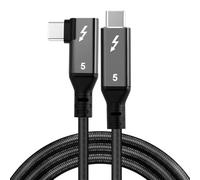 LUIRSAY Câble Thunderbolt 5 [certifié Intel] Câble USB C coudé - 80 Gbit/s + 120 Gbps bande passante vidéo 240 W PD3.1, support d'écran 16 K/8 K, pour MacBook, ordinateur portable, moniteur et station