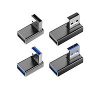 LUIRSAY Lot de 4 adaptateurs USB 3.0 coudés à 90 degrés pour transfert de données, compatible avec PC, ordinateur portable, banque d'alimentation et la plupart des appareils USB