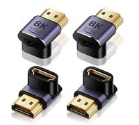LUIRSAY Lot de 4 Fiche coudée HDMI, fiches coudées HDMI 90 degrés et 270 degrés avec 8K@60Hz / 4K @120Hz UHD2.1 Arc HDR10 et Dolby Vision pour PS5, TV Stick (4Pcs)