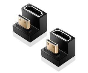 LUIRSAY Mini HDMI to HDMI 180 Degree Angle Adapter, 2PCS 8K@60Hz 48Gbps UHD2.1 for Camera/Laptop/Tablet/HDTV/Projektor