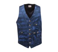 Luis Trenker - Gilet Imprimé Foliage en Bleu Foncé - Homme - Vestes - Bleu - Taille: L