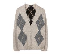 Luisa Cerano - Cardigan en alpaga mélangé à motif - Femme - Pulls - Beige - Taille: 40 FR