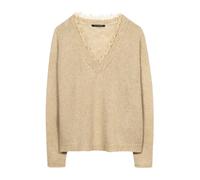 Luisa Cerano - Pull à col en V manches longues - Femme - Pulls - Beige - Taille: 44 FR