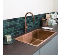 Essebagno Luisa évier 1 grande cuve seule 76x45 en inox cuivre brossé