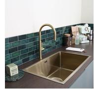 Luisa Évier 1 grande cuve seule en inox - 76x45 - Or brossé - Essebagno