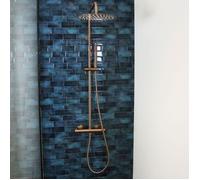 Luisa II colonne de douche thermostatique cuivre brossé Essebagno