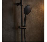 Luisa II Combiné Support de douche 3 Pièces - Gris gun métal - Essebagno