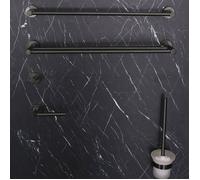 Luisa Porte serviette 2 barres en inox - Noir - Essebagno
