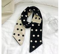 LuisFranklin Foulard Echarpe Femme Soie Cheveux Écharpe Femmes Écharpe Tricotée À Pois Envelopper Sharp Corner Châle Chaud Long Étroit Serré Écharpe 130X9.5Cm Noir