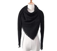 LuisFranklin Foulard Echarpe Femme Soie Cheveux Écharpe Tricotée pour Femmes Plaid Écharpe Chaude Col Châle Turban Dames Wrap C17