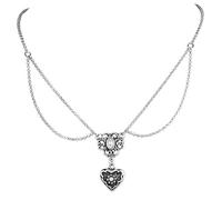 Luisia Cecilia - Collier avec perle fleur et pendentif en forme de cœur - Argent - Stockerpoint Bijoux
