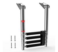 LUISLADDERS Boat Ladder 4 Step, 316 Stainless Steel Dock Ladder Folding for Fishing Boat, 900 lbs Capacity Extension for Lake Flip Up, Telescoping Swimming Pool Ladder for Boat, Yacht, Pond