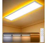 LuJasi Lampe Plafonnier LED Réglable en Luminosité, Panneau LED plat 36W 3600LM de 100x25CM, Lampe Plafonnier avec Télécommande (3000-6500K), Rectangulaire