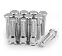 LUJIANI Lot de 12 goujons de roue 1/2"-20, longueur totale de 5,2 cm, cannelure de 1,4 cm, tête de 1,9 cm, goujon de pneu en acier de qualité 10,9, kit de remplacement de boulons de roue dentelés 1/2
