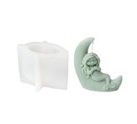LUJIAXI Moule à gâteau en silicone en forme de sirène, moule à gâteau au chocolat, moule à savon fait à la main, statue de fille endormie, moule à gâteau en résine