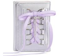 LUJIAXI Portefeuille multifonction pour femme avec sangle de ballet - Emplacements pour cartes - Pratique - Léger - Compact - Pour un usage quotidien - Organiseur de cartes de visite, violet