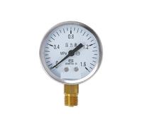 LUJIAYA Manomètre Y-60 for Vide, M14*1,5 hydraulique, Pression d'eau, for Utilisation avec l'eau du Robinet et l'air.(0-0.06mpa)