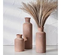 LUKA Lot de 3 vases rustiques en céramique pour décoration de Chambre, Bureau, Salon, cheminée, bibliothèque, Pendaison de crémaillère 25,4 cm + 19,1 cm + 12,7 cm