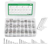 Lukaisen 1440 Pièces Set Vis écrous Rondelles, M2 M3 M4 M5 Vis Boulons Plate Autotaraudeuses Kit Assortiment pour Fixation Bricolage