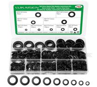 LuKaiSen 760 Pcs Rondelles Plates Noires M2-M12 Acier Carbone pour Vis