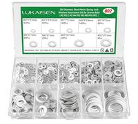 LuKaiSen 802 Pcs Rondelle Plate Inox 304 M2 M2.5 M3 M4 M5 M6 M8 M10 M12