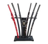 lukar Kylin Support d'épée sur pied, 6 niveaux, grand présentoir d'épée, support d'épée en bois pour samouraï Katana