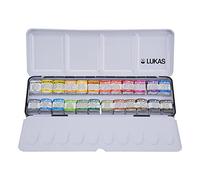 LUKAS 1862 Aquarell - Boîte 24 demi-godets de peinture + 2 palettes