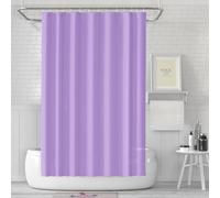 LUKDUNG Rideau de bain anti-moisissure pour baignoire et douche - En plastique imperméable et lavable - En PEVA - Avec 12 anneaux de rideau de douche - Lavande - 180 x 180 cm
