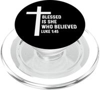 Luke 1:45 1 45 Dieu Jésus Religieux Bénie Believe Promise PopSockets PopGrip pour MagSafe